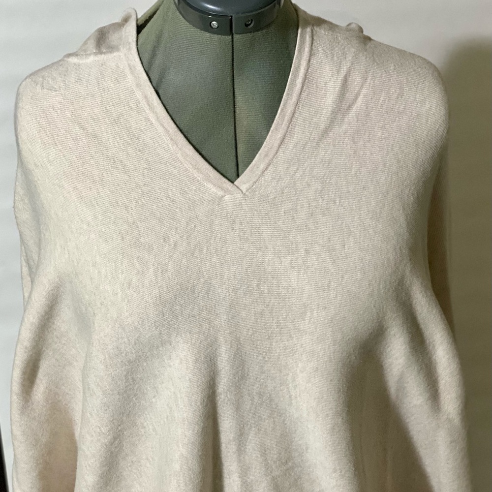 Heavy Ivory Cotton Jersey Poncho